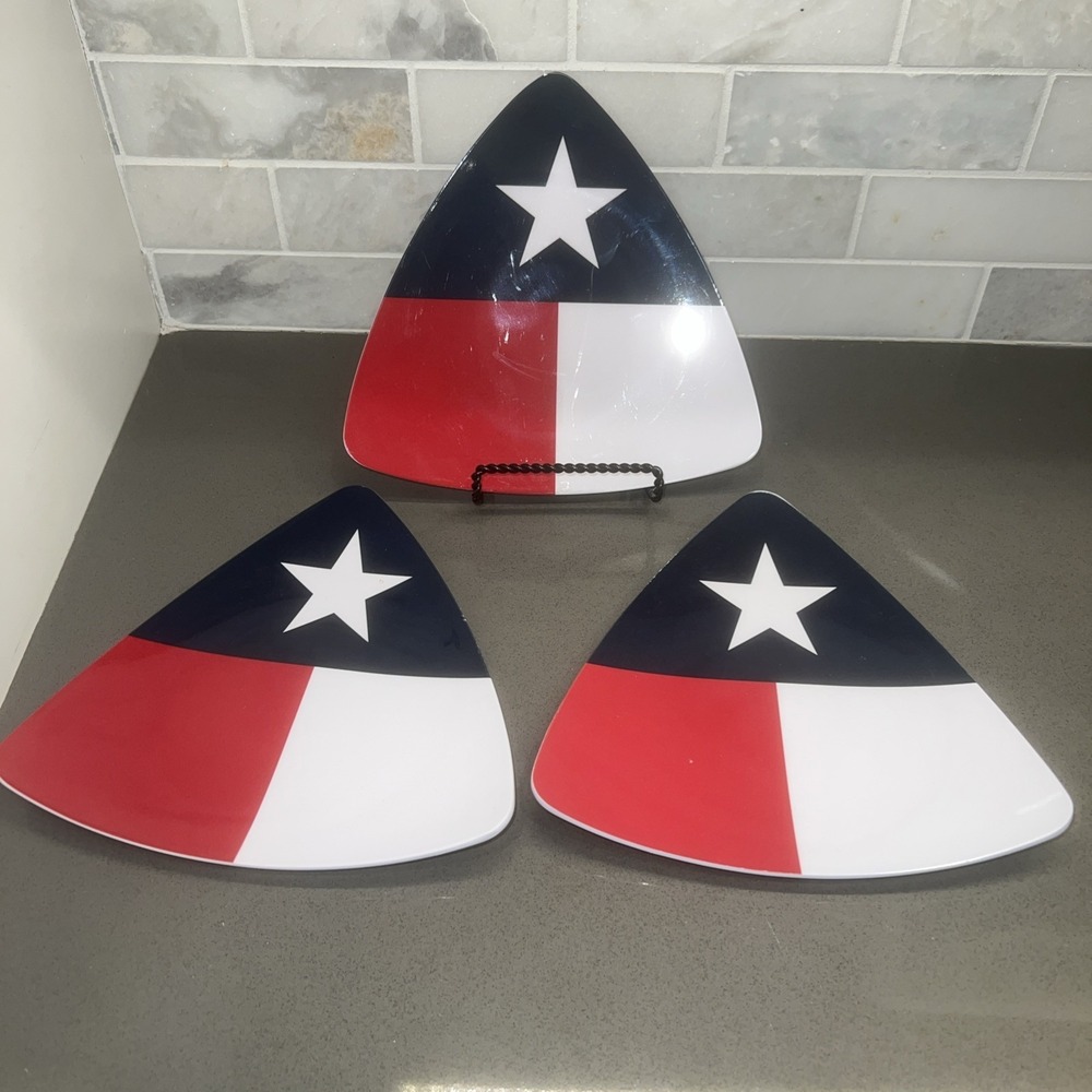 3 Melamine Texas Lone Star Texas Dish Set